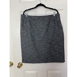 Jones Studio Women's Sze 16 Pencil Skirt Black Gray Textured Lined Career Office